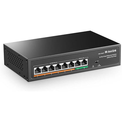 MokerLink 8 Port PoE Switch with 6 PoE+ Port – Front View