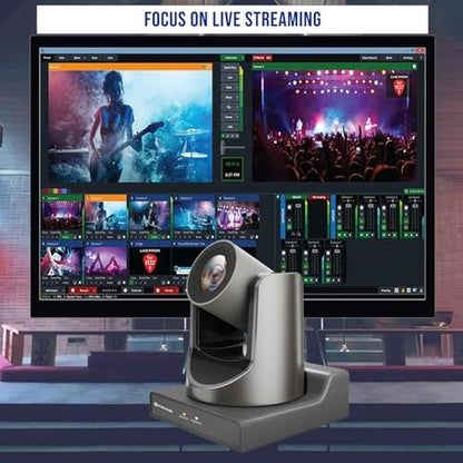 PTZ Camera: AVKANS AI Tracking 20X HD PTZ Camera for Live – Side View