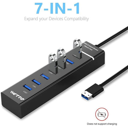 Mac Hub: IVETTO 7-Port USB 3.0 Hub – Close-up Detail