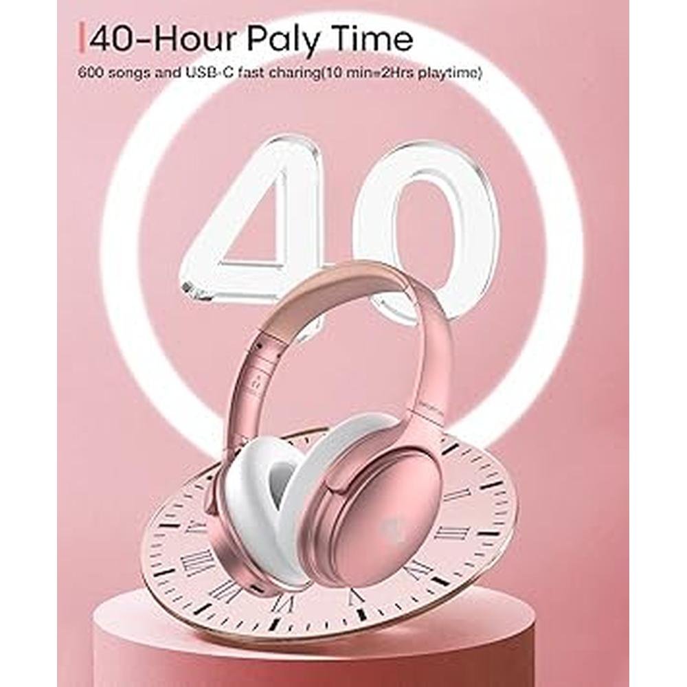 Ear Infurture: INFURTURE Rose Gold Active Noise Cancelling – In Use
