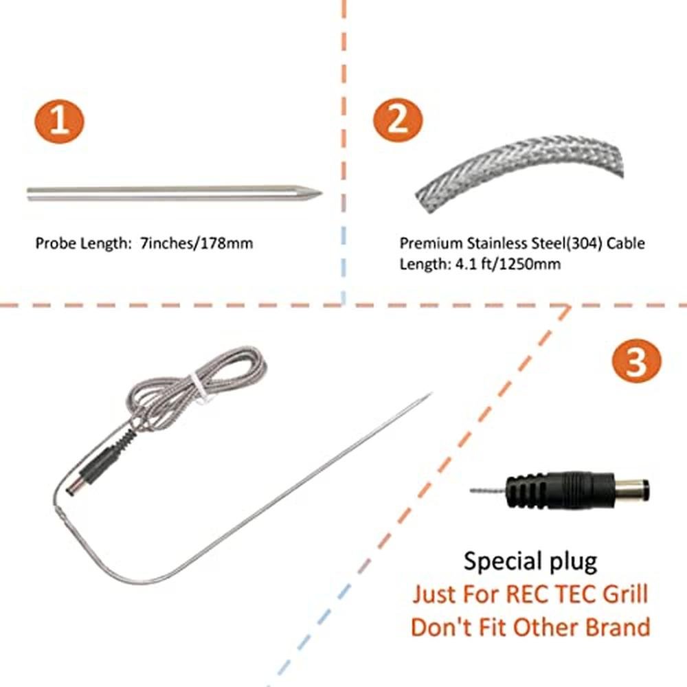 Replacement Temperature Meat Probe – Side View
