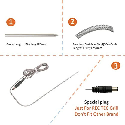 Replacement Temperature Meat Probe – Side View