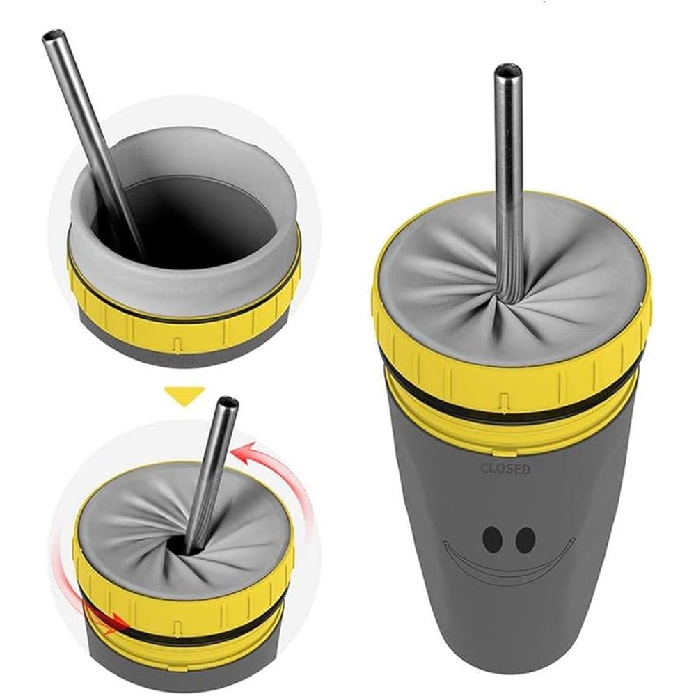 Twizz Coffee Mug: CHENGNAN Aperture Mug with Straw – In Use