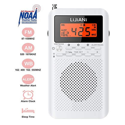 Pocket Weather Radio: NOAA AM FM Emergency Portable – Side View