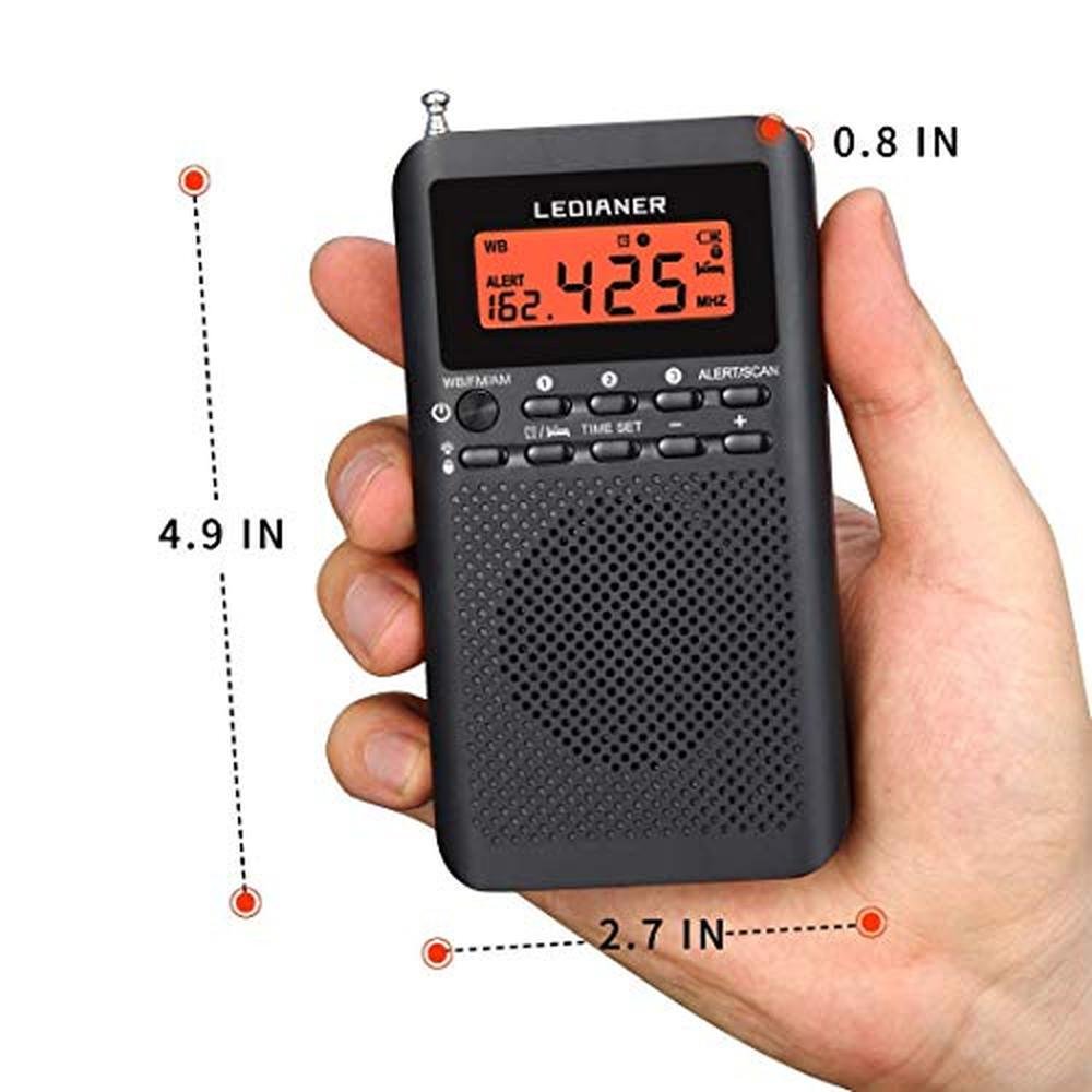 Pocket Weather Radio: NOAA AM FM Emergency Portable – Close-up Detail