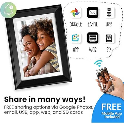 Digital Picture Frame: PhotoSpring 10 Inch WiFi Frame – Side View
