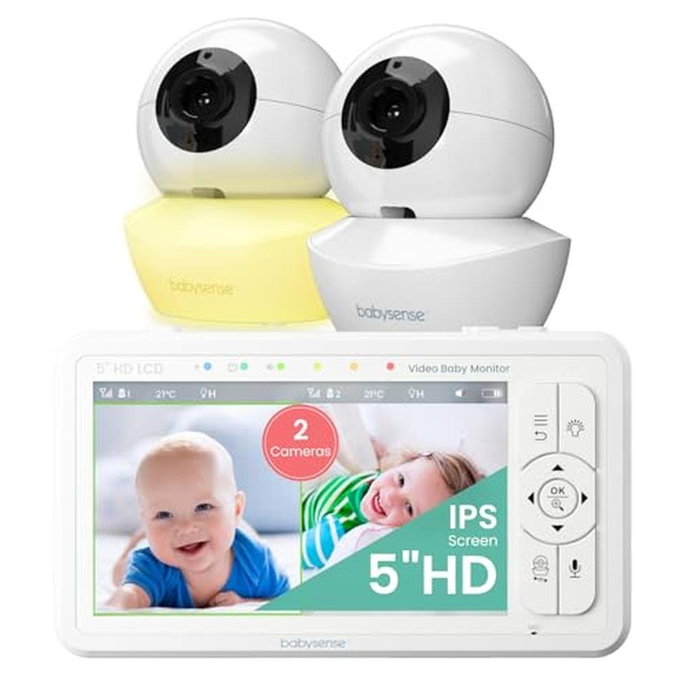 Baby Monitor: Babysense 5 HD Split-Screen Video Baby – Front View