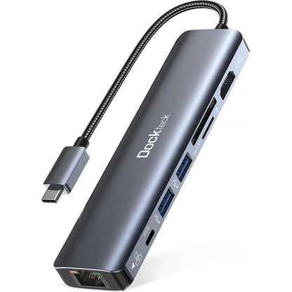 dockteck 7-in-1 USB C Hub with 4K 60Hz HDMI – Front View