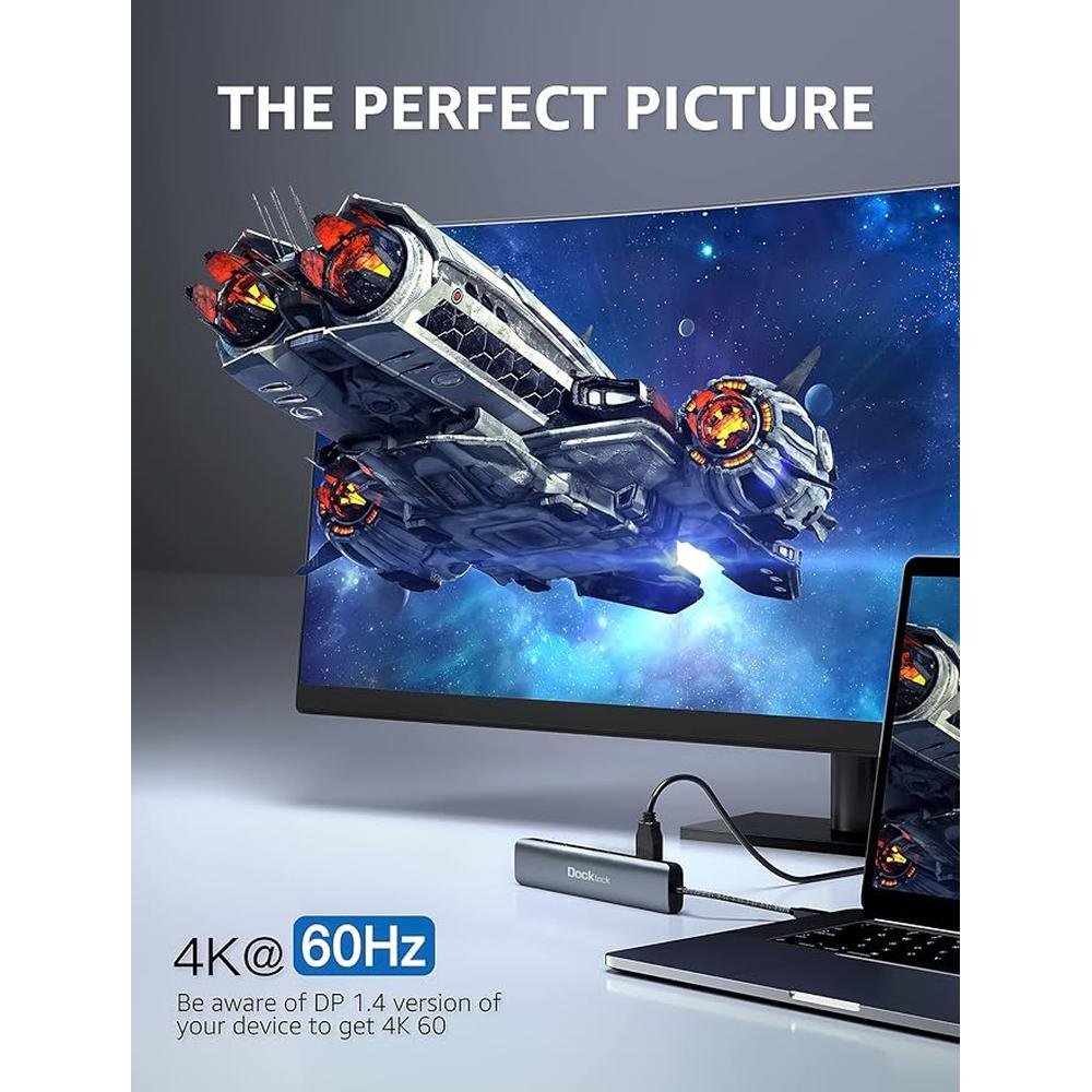 dockteck 7-in-1 USB C Hub with 4K 60Hz HDMI – Close-up Detail
