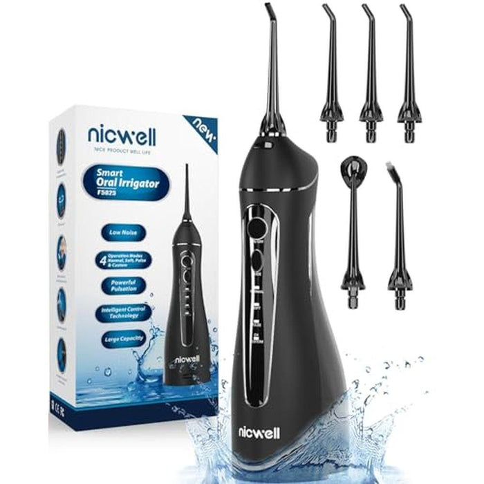 Nicwell Water Dental Flosser: Cordless Portable 4 Modes – Front View