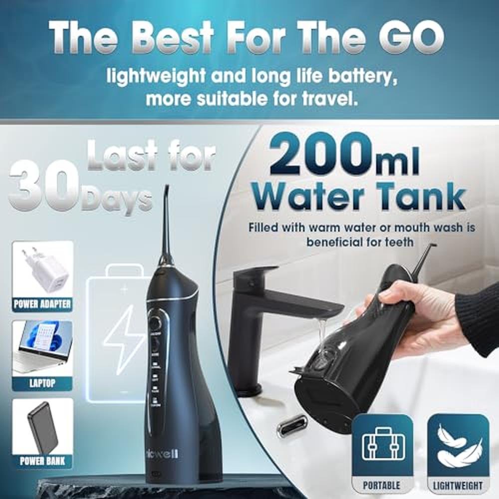 Nicwell Water Dental Flosser: Cordless Portable 4 Modes – In Use