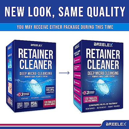 Denture Tablets: Breelex 120 Retainer Cleaner Tablets for – Side View