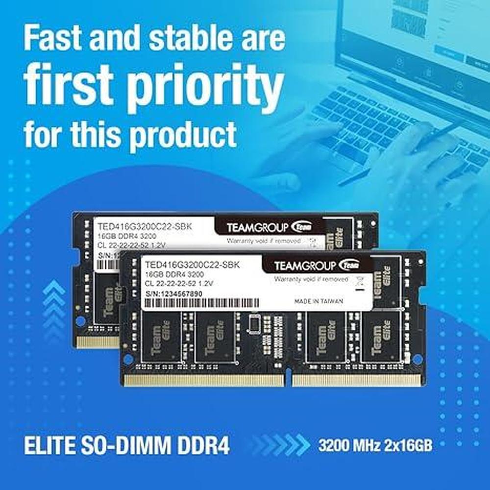 Teamgroup Elite DDR4 32GB Kit – Side View