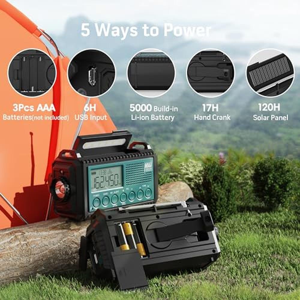 Emergency Weather Radio: Mesqool 5000 Solar Hand Crank – In Use