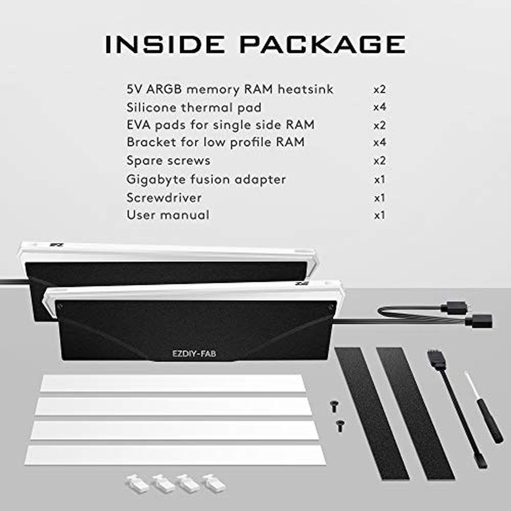Sync EZDIY: EZDIY-FAB 5V ARGB Memory RAM Cooler DDR Heatsink – Close-up Detail