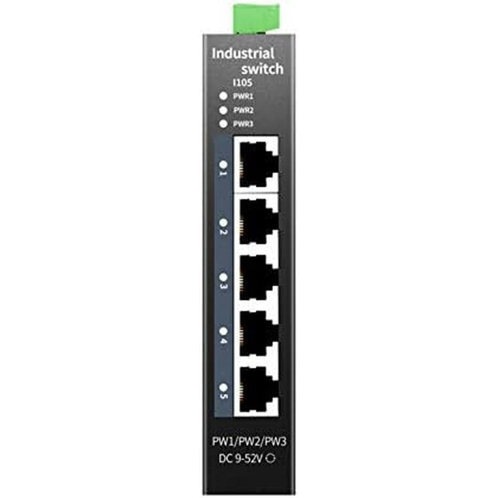 STEAMEMO 5-Port Industrial Ethernet Switch – Side View