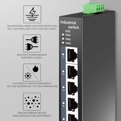 STEAMEMO 5-Port Industrial Ethernet Switch – In Use