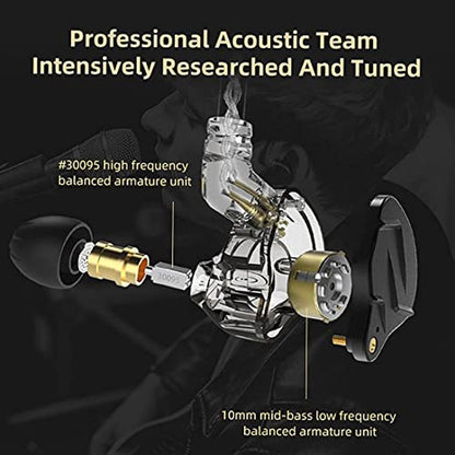 Earphone ZSN Pro: KZ ZSN Pro X Dual Driver In-Ear Earphone – Side View