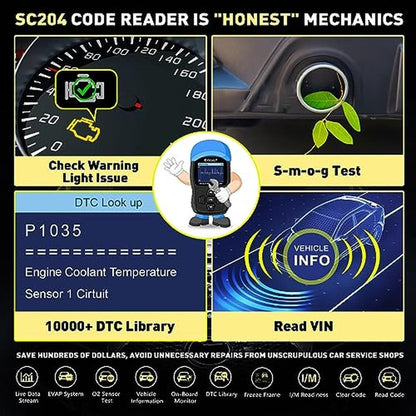 Code Check: CGSULIT SC204 Enhanced OBD2 Scanner Diagnostic – Close-up Detail