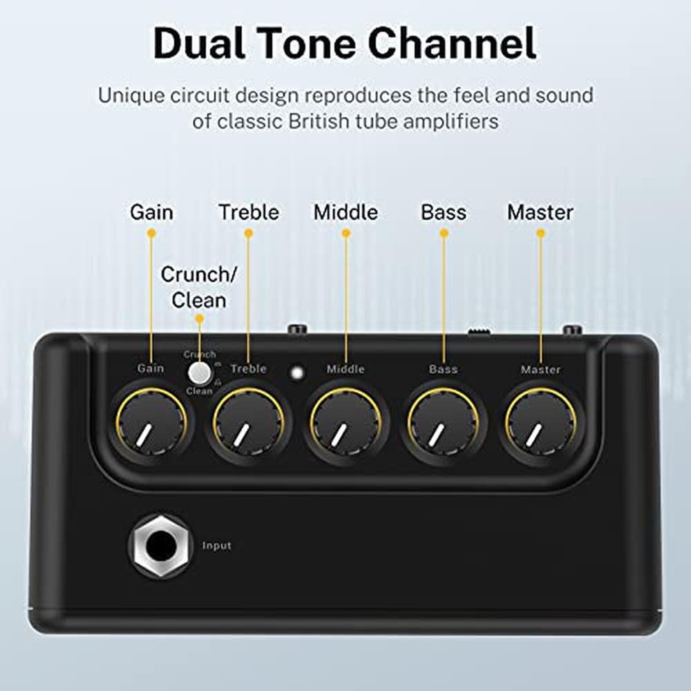Guitar Amp: Donner Mini Guitar Amp Small Electric Amplifier – Side View