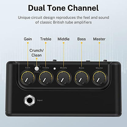 Guitar Amp: Donner Mini Guitar Amp Small Electric Amplifier – Side View