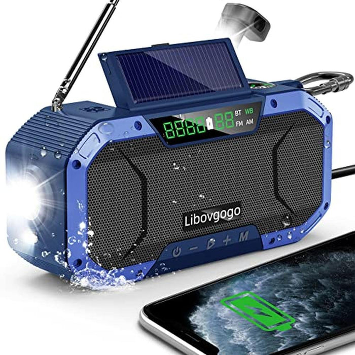Radio Bluetooth: Waterproof Portable NOAA Weather Radio – Front View