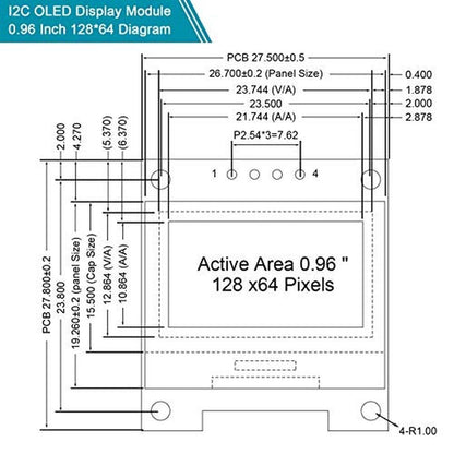 I2C OLED Display Module: Frienda 10 Pieces 0.96 Inch 128x64 – Close-up Detail