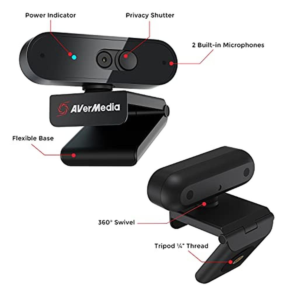 Avermedia PW310P: 1080p Webcam with Autofocus and Dual – Close-up Detail