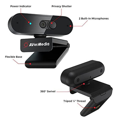 Avermedia PW310P: 1080p Webcam with Autofocus and Dual – Close-up Detail