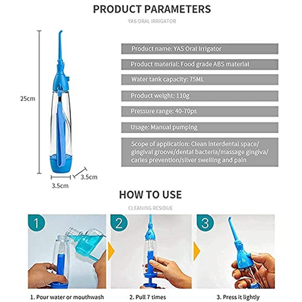 Water Dental Flosser: Non-Electric Portable Oral Irrigator – In Use