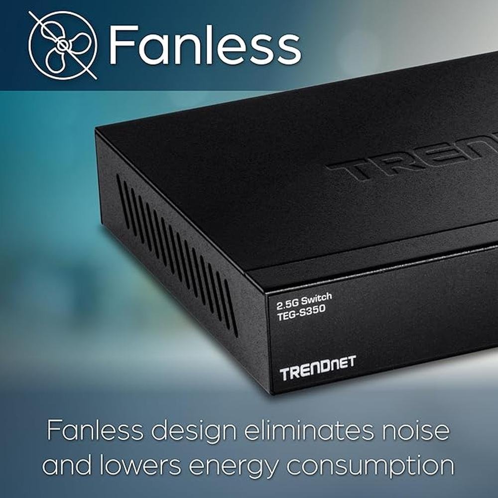TRENDnet 5-Port Unmanaged 2.5G Gaming Switch – Close-up Detail