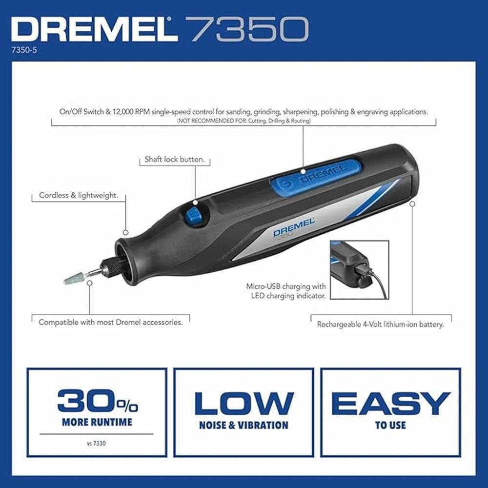 Rotary Tool: Dremel 7350-5 Cordless Kit – Close-up Detail