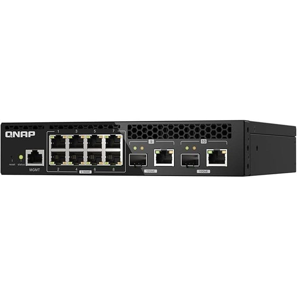 QNAP 10-Port 10GbE Half-Width Rackmount Layer 2 Managed – Front View