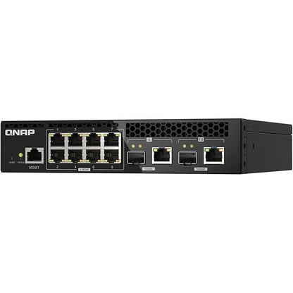 QNAP 10-Port 10GbE Half-Width Rackmount Layer 2 Managed – Front View