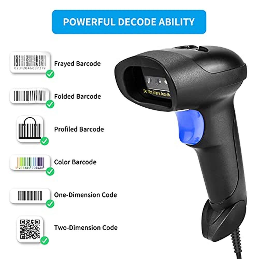 Wired Handheld: NetumScan USB QR Barcode Scanner 1D 2D – Close-up Detail