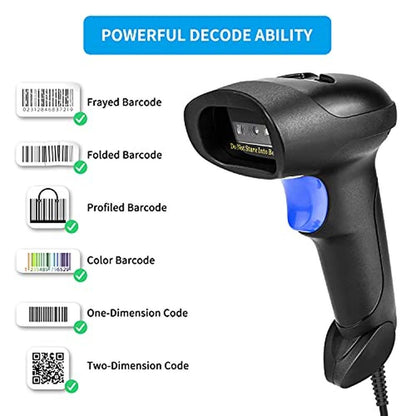 Wired Handheld: NetumScan USB QR Barcode Scanner 1D 2D – Close-up Detail