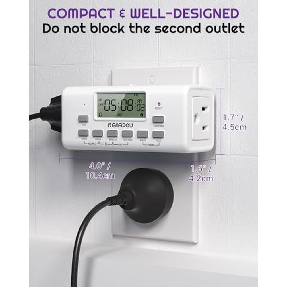 Programmable Timer Outlet: NEARPOW 3-Prong Digital Timer – In Use
