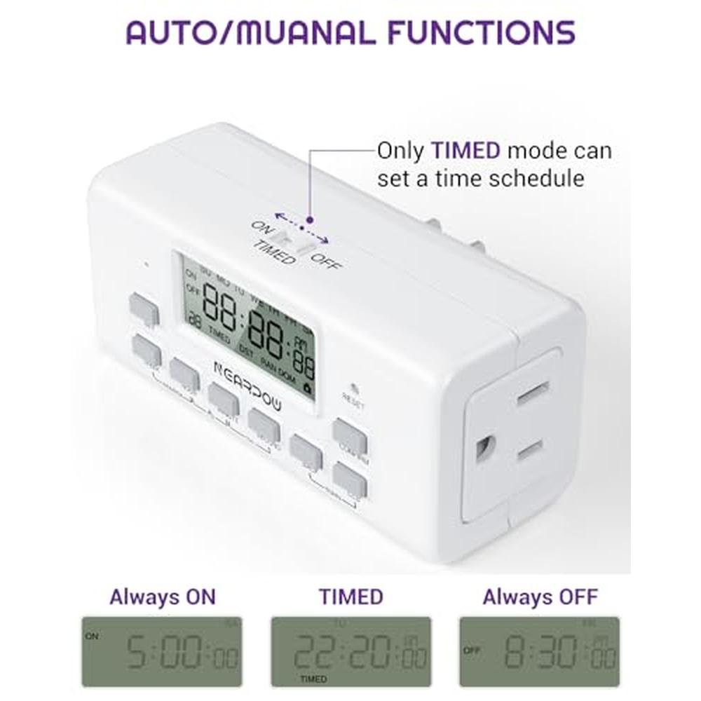 Programmable Timer Outlet: NEARPOW 3-Prong Digital Timer – Packaging