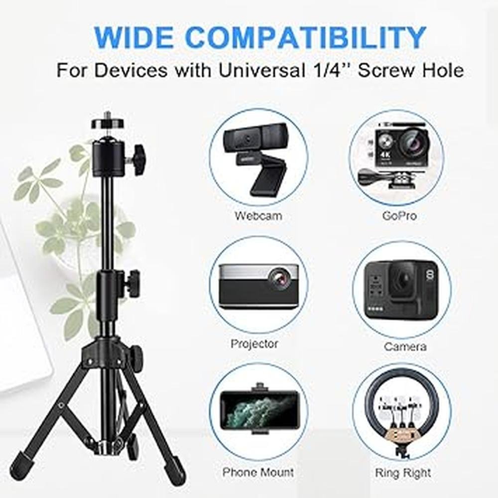 Webcam Tripod: JCWINY Extendable Desktop Tripod for Camera – In Use