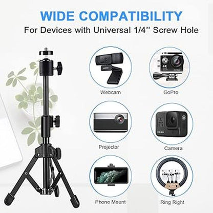 Webcam Tripod: JCWINY Extendable Desktop Tripod for Camera – In Use