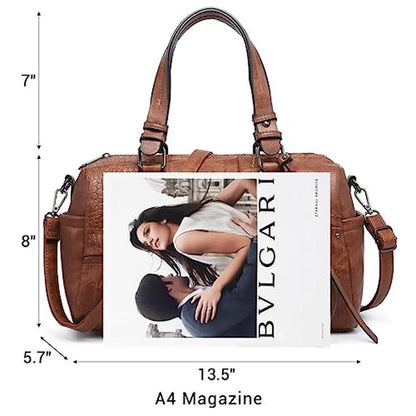 Dasein Women: Soft Vegan Leather Barrel Bags Large Hobo Top – Close-up Detail