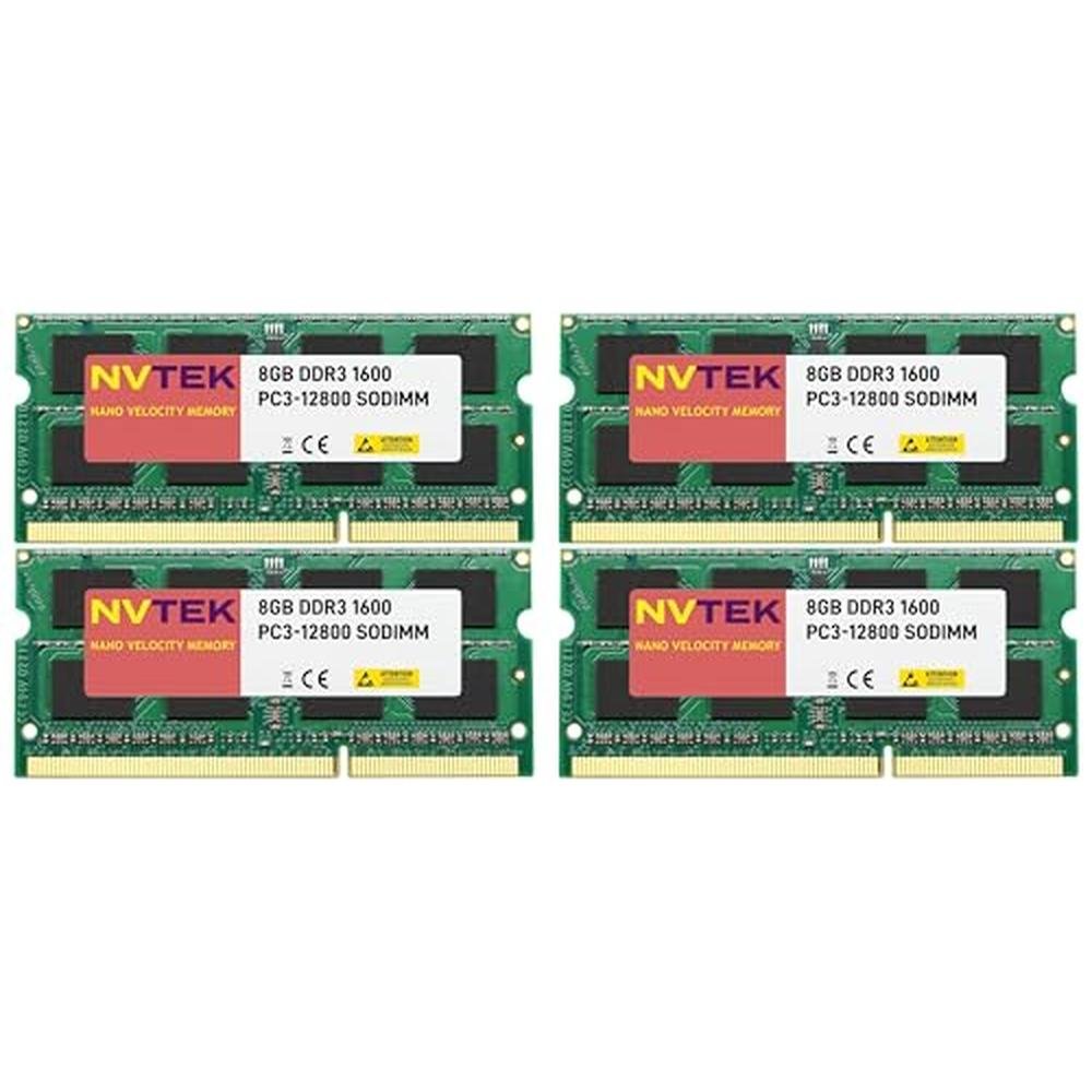 NVTEK 32GB: 4X8GB DDR3 1600MHZ PC3-12800 SODIMM 2Rx8 1.35V – Front View