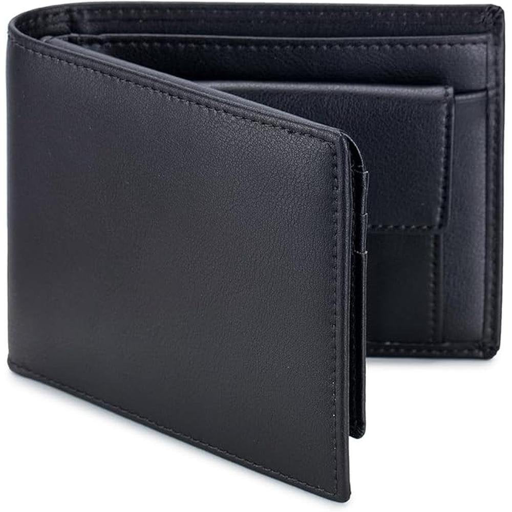 Wallet Pocket: Men's Leather Wallet with Coin Pocket – Front View