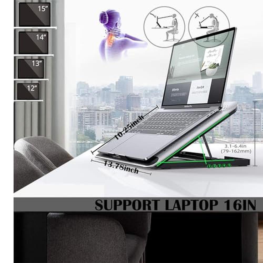 Laptop Fan: 16inch Single Fan Lap Chill Mat Aluminum Panel – In Use