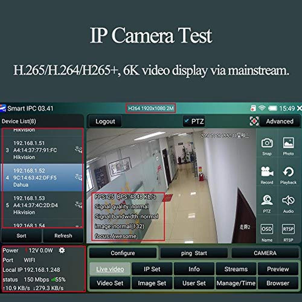 Tester Camera: Portable 7 Inch CCTV Tester – Close-up Detail