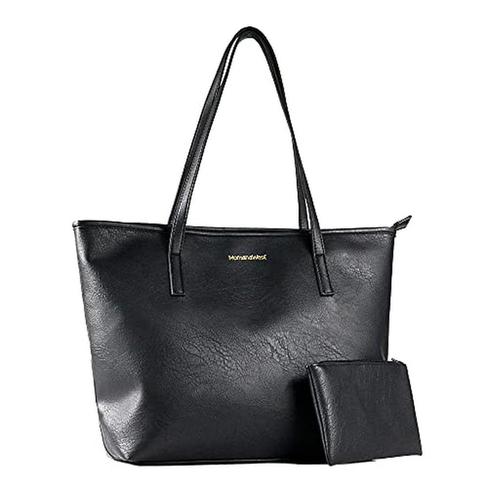 Montana West Tote Bags: MWC-028BK Large Leather Purses and – Front View