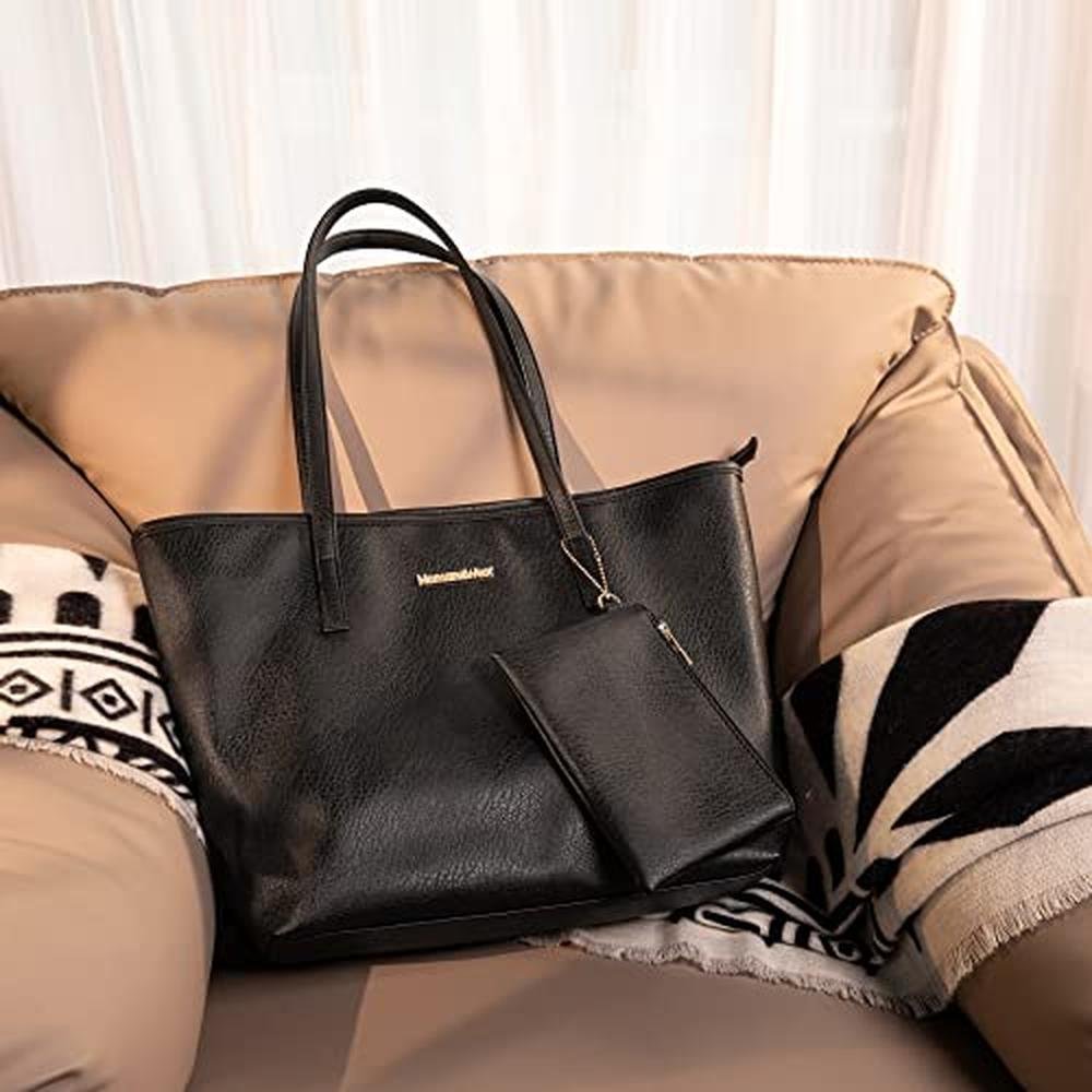 Montana West Tote Bags: MWC-028BK Large Leather Purses and – Side View