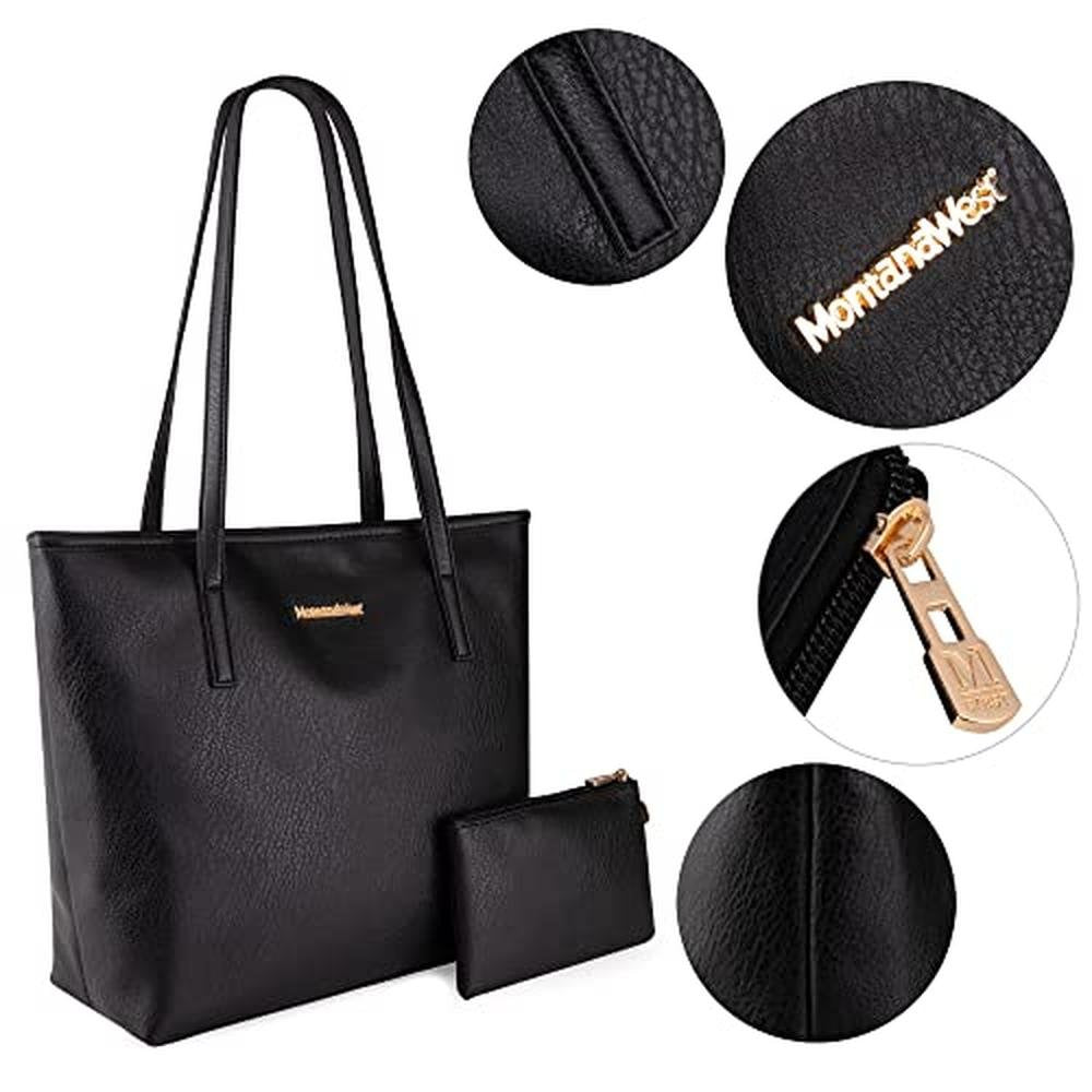 Montana West Tote Bags: MWC-028BK Large Leather Purses and – Packaging