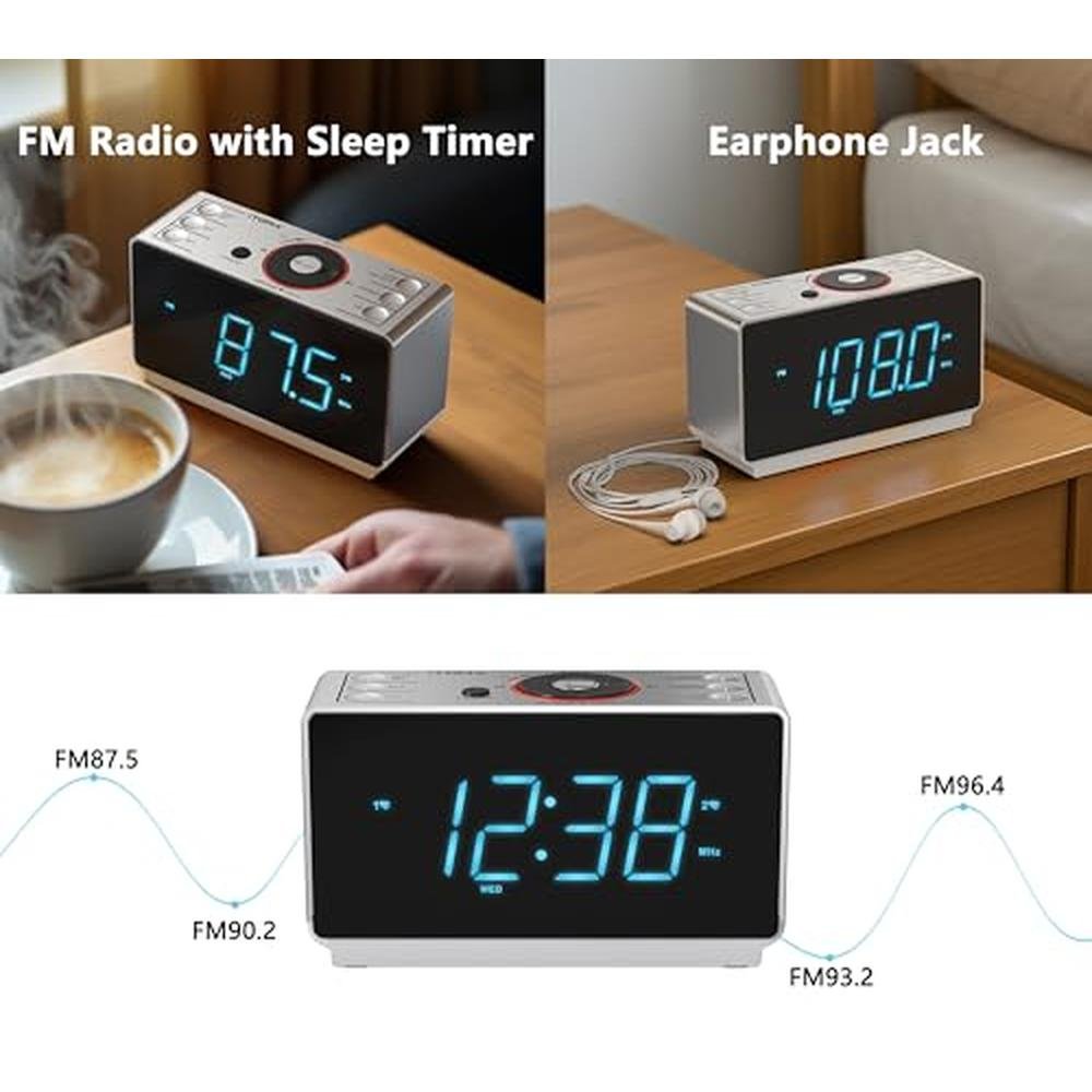 Alarm Radio: iTOMA Alarm Clock Radio with Bluetooth Speaker – In Use