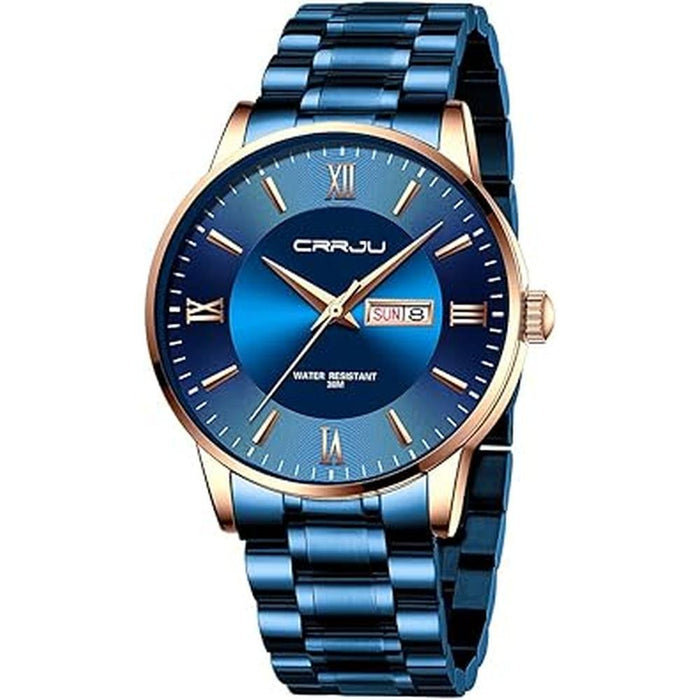 Men's CRRJU Luxury Watch: CRRJU Business Auto Date – Front View